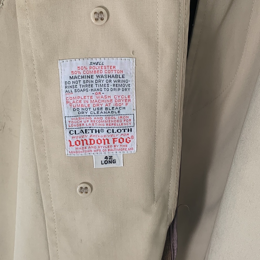London Fog Vintage Heavy Plush Lined Trench Coat - Picture 4 of 17